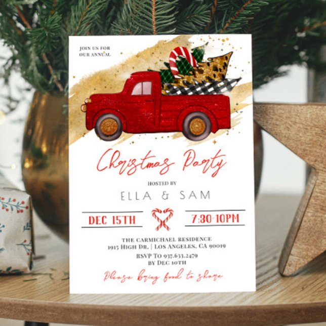 Invitation à la fête de Noël du Camion Rouge (Créateur téléchargé)