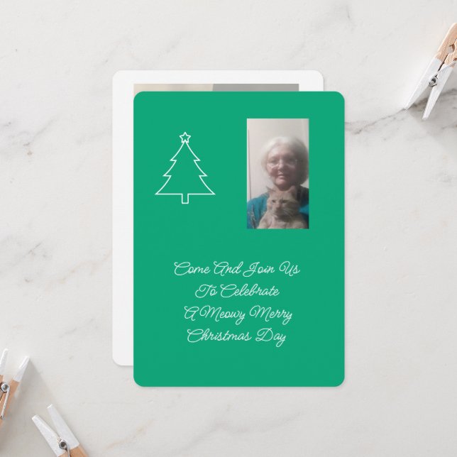 Invitation à la fête de Noël du chat (Devant/Arrière en situation)