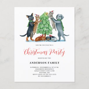 Invitation à la fête de Noël du chat-chien Budget