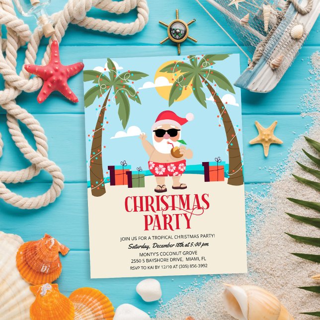 Invitation à la fête de Noël du Père Noël d'été (Créateur téléchargé)