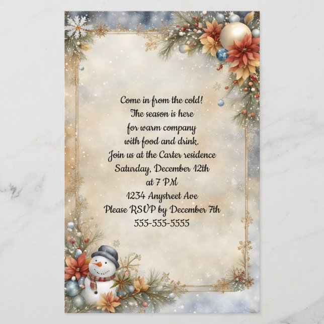 Invitation à la fête de Noël du petit bonhomme de  (Devant)