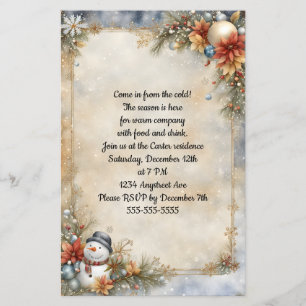 Invitation à la fête de Noël du petit bonhomme de