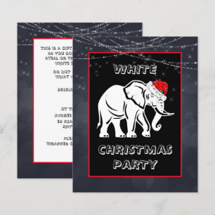 Invitation à la fête de Noël éléphant blanc
