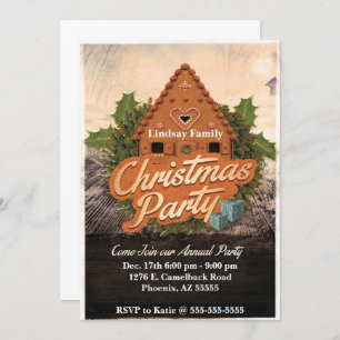 Invitation à la fête de Noël en pain d'épice