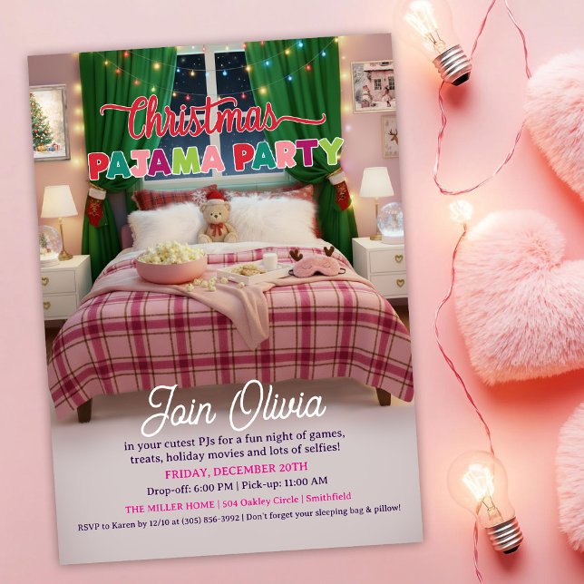 Invitation à la fête de Noël en pyjama (Créateur téléchargé)