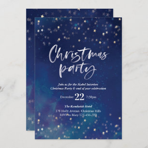 Invitation à la fête de Noël  étoiles de minuit