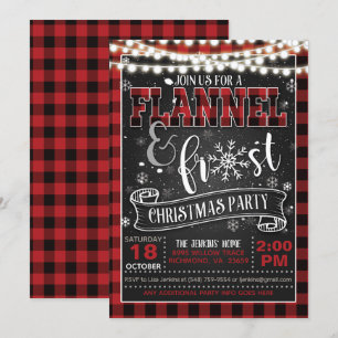 Invitation à la fête de Noël Flanel et Frost Red/L