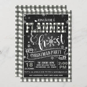 Invitation à la Fête de Noël Flanel et Frost White