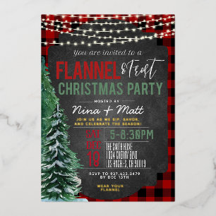 Invitation à la fête de Noël Flannel et Frost