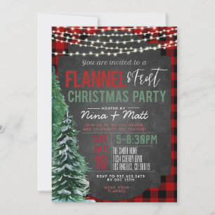 Invitation à la fête de Noël Flannel et Frost