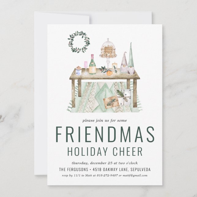Invitation à la fête de Noël Friendsmas des Fêtes (Devant)