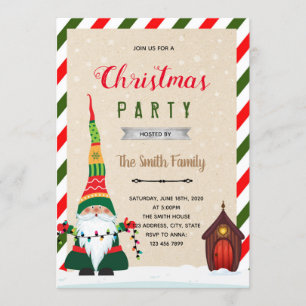 Invitation à la fête de Noël gnome