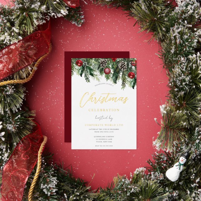 Invitation à la fête de Noël Gold Festive (Insitu)