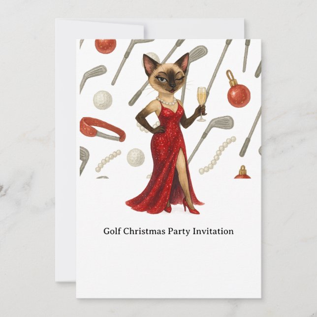 Invitation à la fête de Noël GOLF pour les amateur (Devant)