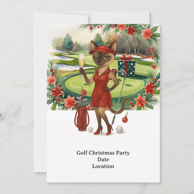 Invitation à la fête de Noël GOLF pour les amateur (Devant)
