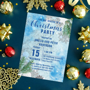 Invitation à la fête de Noël hivernale Frosty enne