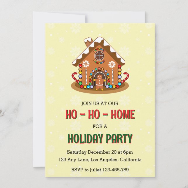 Invitation à la fête de Noël Ho-Ho-Ho (Devant)