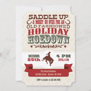 Invitation à la fête de Noël Holiday Hoedown