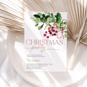 Invitation à la fête de Noël Holly et Berries
