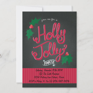 Invitation à la fête de Noël Holly Jolly