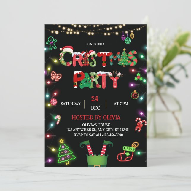 Invitation à la fête de Noël - Invitation à la fêt (Debout devant)