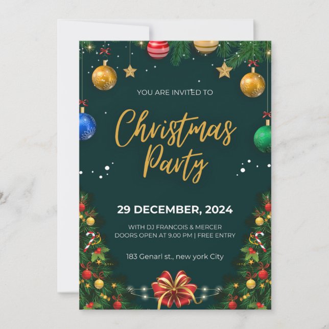 Invitation à la fête de Noël, Invitation à la fête (Devant)