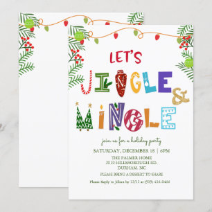 Invitation à la fête de Noël Jingle and Mingle