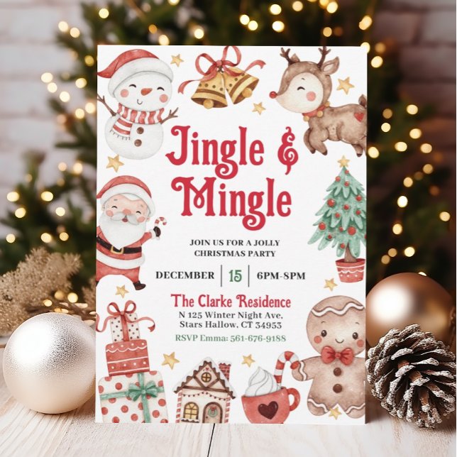 Invitation à la fête de Noël Jingle et Mingle (Créateur téléchargé)
