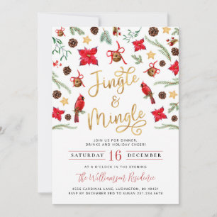 Invitation à la fête de Noël Jingle et Mingle