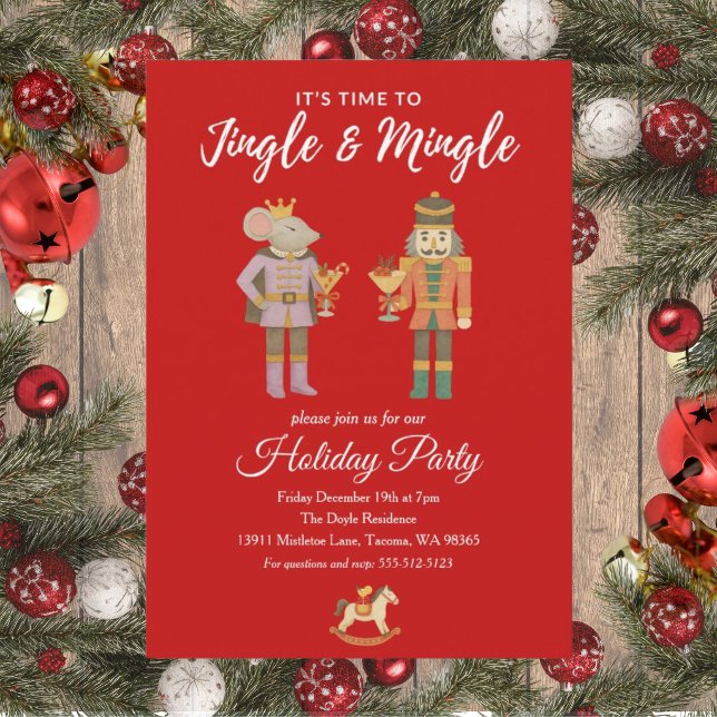 Invitation à la fête de Noël Jingle et Mingle à pl (Créateur téléchargé)