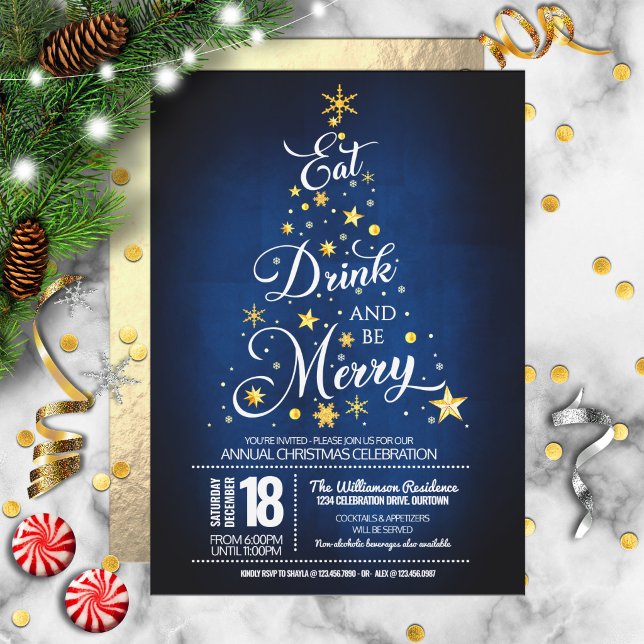 Invitation à la fête de Noël 'Manger, boire et êtr (Créateur téléchargé)