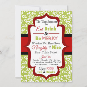 Invitation à la fête de Noël - Mangez Boire & Soye