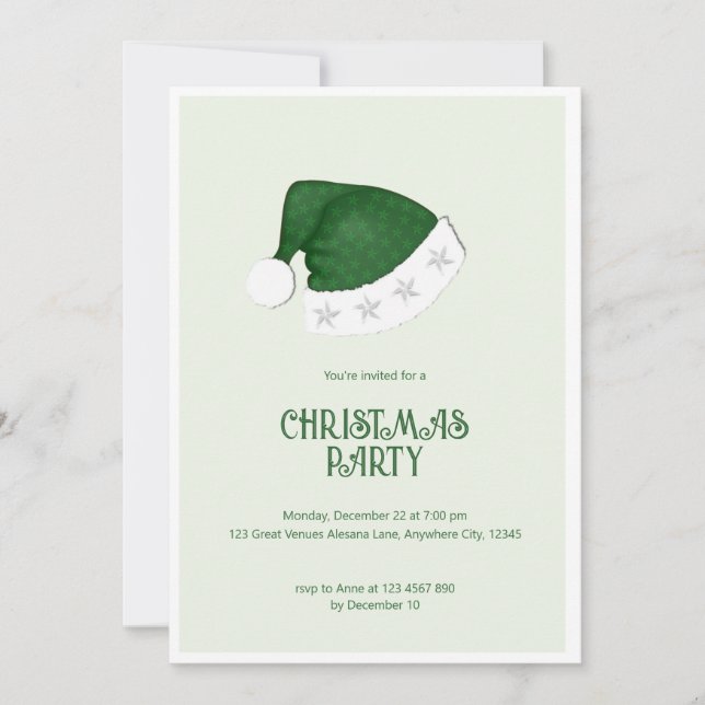 Invitation à la fête de Noël minimale du Père Noël (Devant)