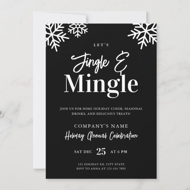 Invitation à la fête de Noël moderne de l'entrepri (Devant)