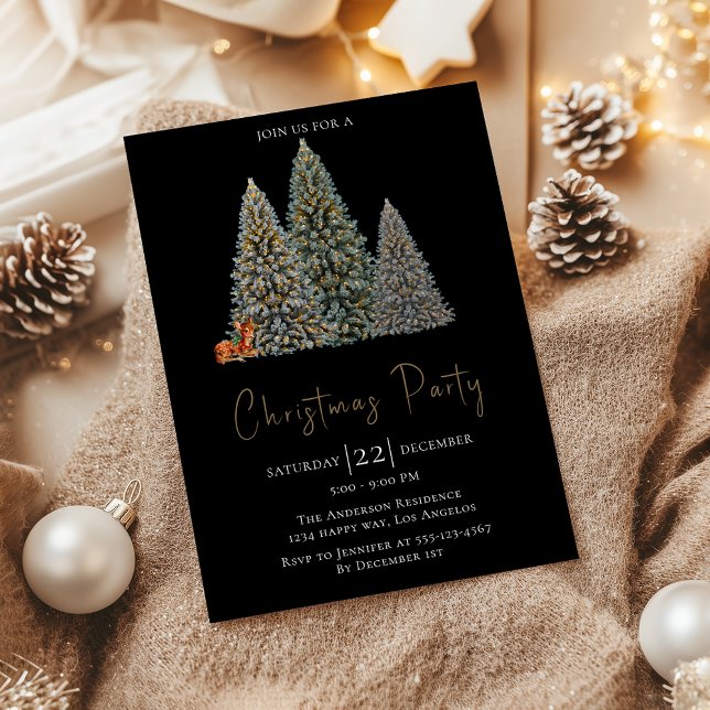 Invitation à la fête de Noël noire - Hiver (Créateur téléchargé)