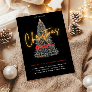 Invitation à la fête de Noël noire moderne