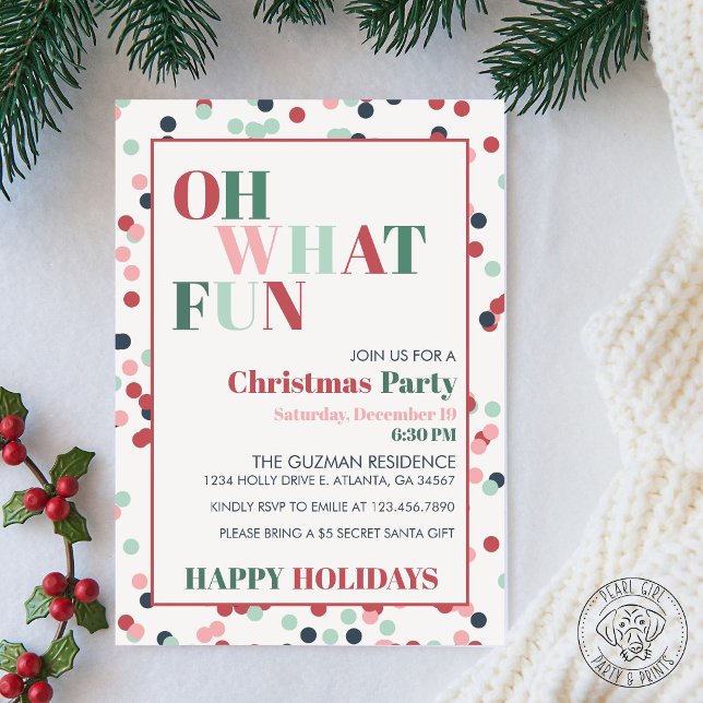 Invitation à la fête de Noël Oh Quel Plaisir (Créateur téléchargé)