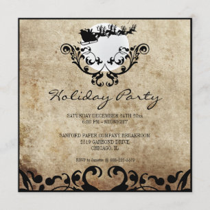 Invitation à la fête de Noël - Père Noël et Reinde