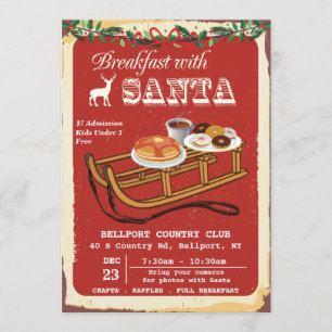 Invitation à la fête de Noël Petit déjeuner avec l