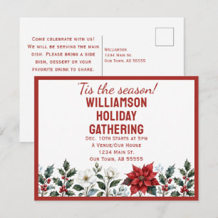 Invitation à la fête de Noël Poinsettia