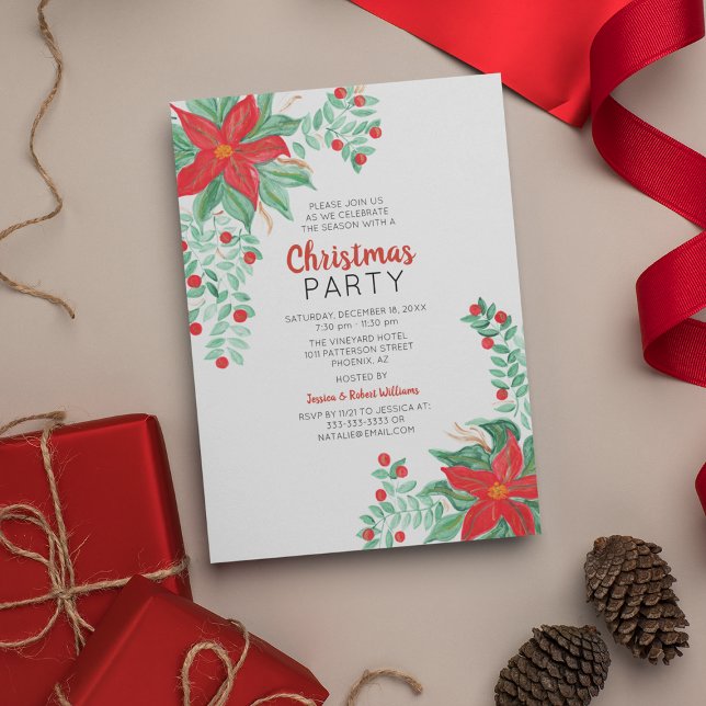 Invitation à la fête de Noël Poinsettia (Créateur téléchargé)
