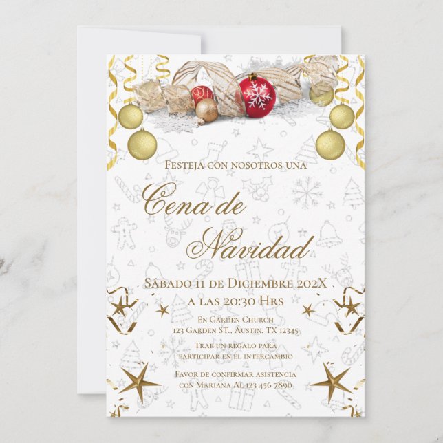 Invitation à la fête de Noël Posada Navideña (Devant)