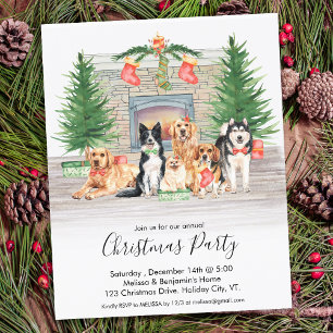 Invitation à la fête de Noël pour chiens de compag