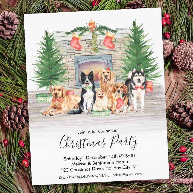 Invitation à la fête de Noël pour chiens de compag (Créateur téléchargé)