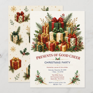 Invitation à la fête de Noël Presents of Good Chee