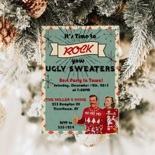 Invitation à la fête de Noël Retro Ugly Sweater