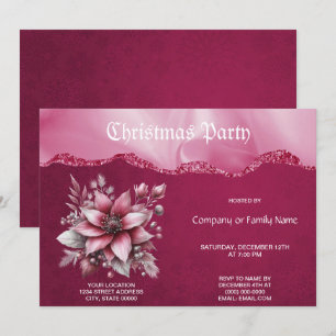 Invitation à la fête de Noël rose