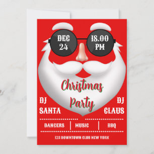 Invitation à la fête de Noël rouge