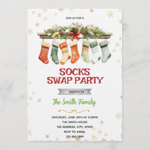 Invitation à la fête de Noël Sock Swap