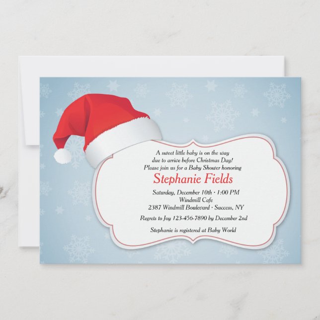 Invitation à la fête de Noël sous la douche (Devant)